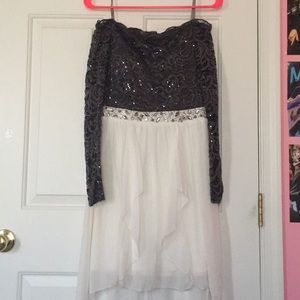 Formal High-Low Off Shoulder Dress